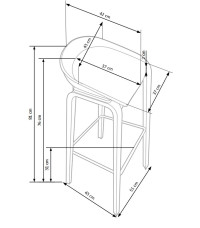 H86 hoker biało / popiel (1p2szt)