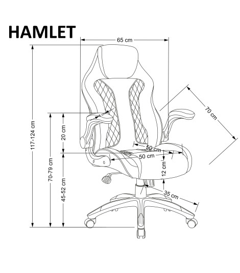 HAMLET fotel gabinetowy czarny / popielaty (1p1szt)