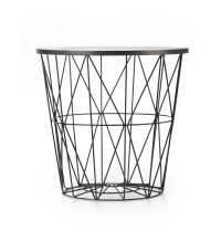 HARISSA_B ława stelaż - czarny, blat - czarny marmur (2p8szt)