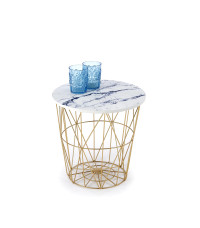 HARISSA_G ława stelaż - złoty, blat - biały marmur (2p8szt)