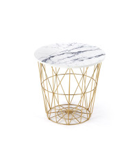 HARISSA_G ława stelaż - złoty, blat - biały marmur (2p8szt)