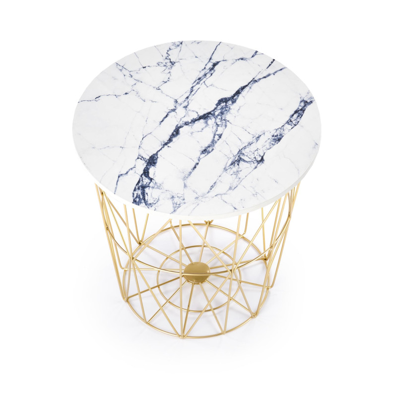 HARISSA_G ława stelaż - złoty, blat - biały marmur (2p8szt)