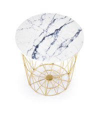 HARISSA_G ława stelaż - złoty, blat - biały marmur (2p8szt)