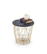 HARISSA_G ława stelaż - złoty, blat - czarny marmur (2p8szt)