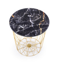 HARISSA_G ława stelaż - złoty, blat - czarny marmur (2p8szt)