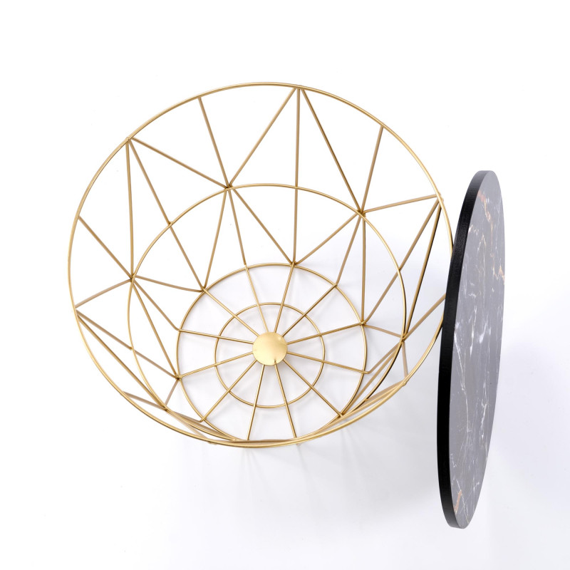 HARISSA_G ława stelaż - złoty, blat - czarny marmur (2p8szt)