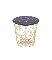 HARISSA_G ława stelaż - złoty, blat - czarny marmur (2p8szt)
