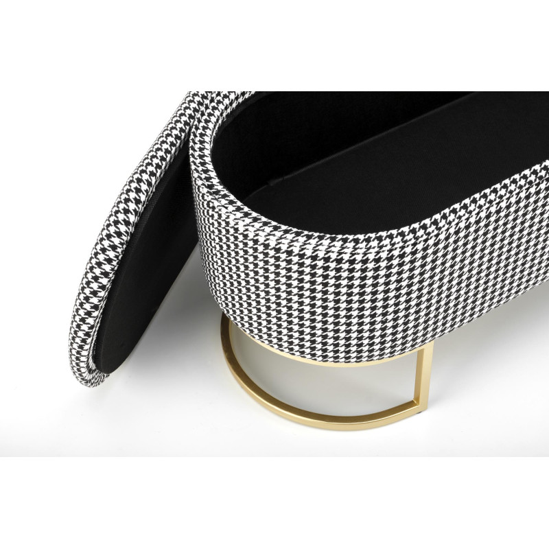 HARMONY ławka z funkcją pojemnika, czarny / biały / złoty (1p1szt)