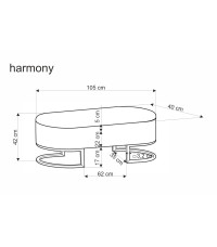 HARMONY ławka z funkcją pojemnika, czarny / biały / złoty (1p1szt)
