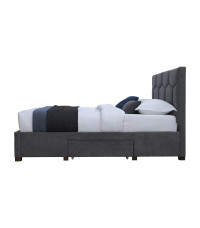 HARRIET 160 łóżko z szufladami popiel velvet (3p1szt)