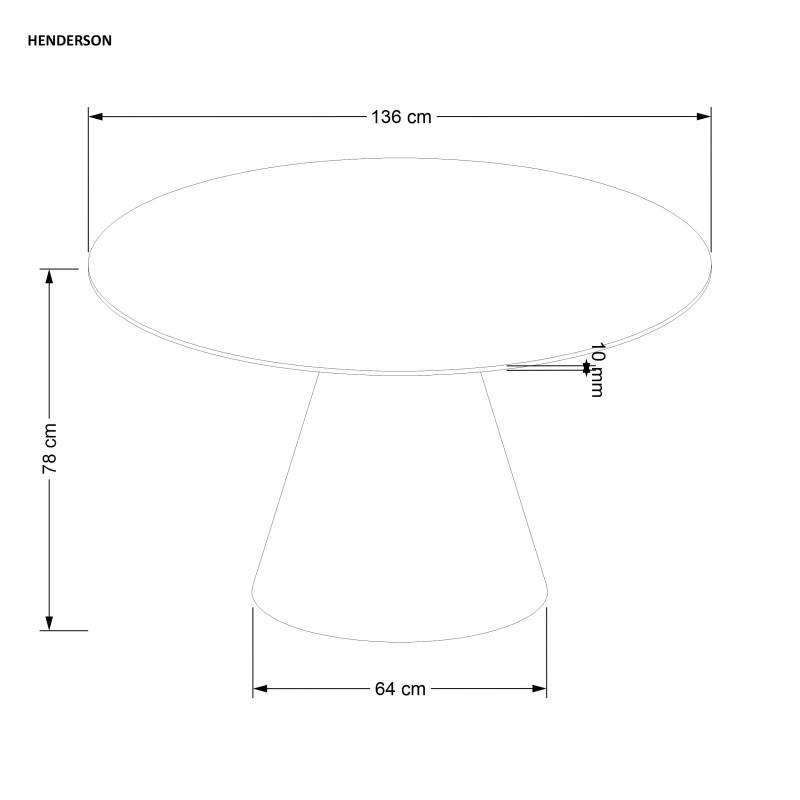 HENDERSON stół okrągły, orzechowy (2p1szt)