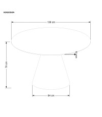 HENDERSON stół okrągły, orzechowy (2p1szt)