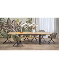 HENRY stół rozkładany, blat - naturalny, nogi - czarny