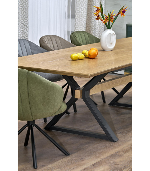 HENRY stół rozkładany, blat - naturalny, nogi - czarny