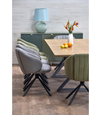 HENRY stół rozkładany, blat - naturalny, nogi - czarny