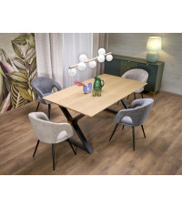 HENRY stół rozkładany, blat - naturalny, nogi - czarny