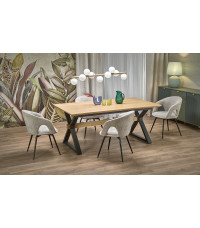 HENRY stół rozkładany, blat - naturalny, nogi - czarny