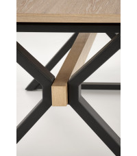 HENRY stół rozkładany, blat - naturalny, nogi - czarny