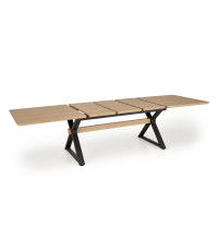 HENRY stół rozkładany, blat - naturalny, nogi - czarny