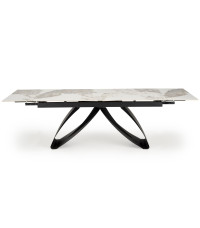 HILARIO stół rozkładany, blat - biały marmur, nogi - czarny (3p1szt)