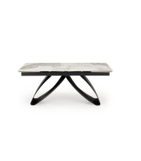 HILARIO stół rozkładany, blat - biały marmur, nogi - czarny (3p1szt)