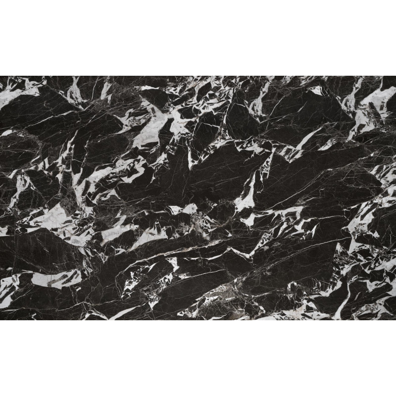 HILARIO stół rozkładany, blat - czarny marmur, nogi - czarny (3p1szt)