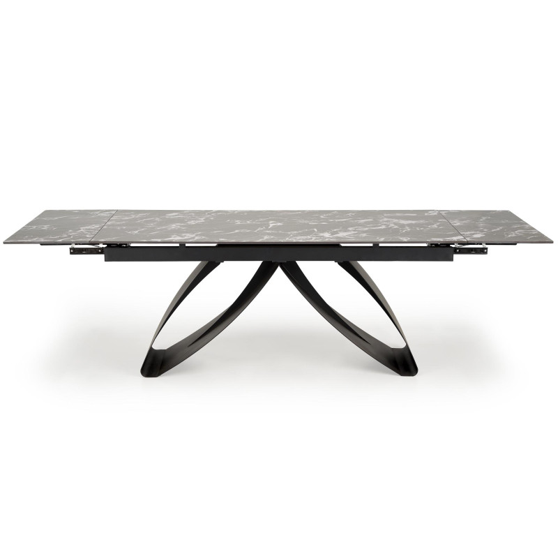 HILARIO stół rozkładany, blat - czarny marmur, nogi - czarny (3p1szt)
