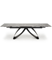 HILARIO stół rozkładany, blat - czarny marmur, nogi - czarny (3p1szt)