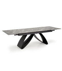 HILARIO stół rozkładany, blat - czarny marmur, nogi - czarny (3p1szt)