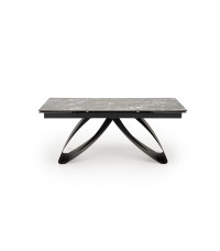 HILARIO stół rozkładany, blat - czarny marmur, nogi - czarny (3p1szt)