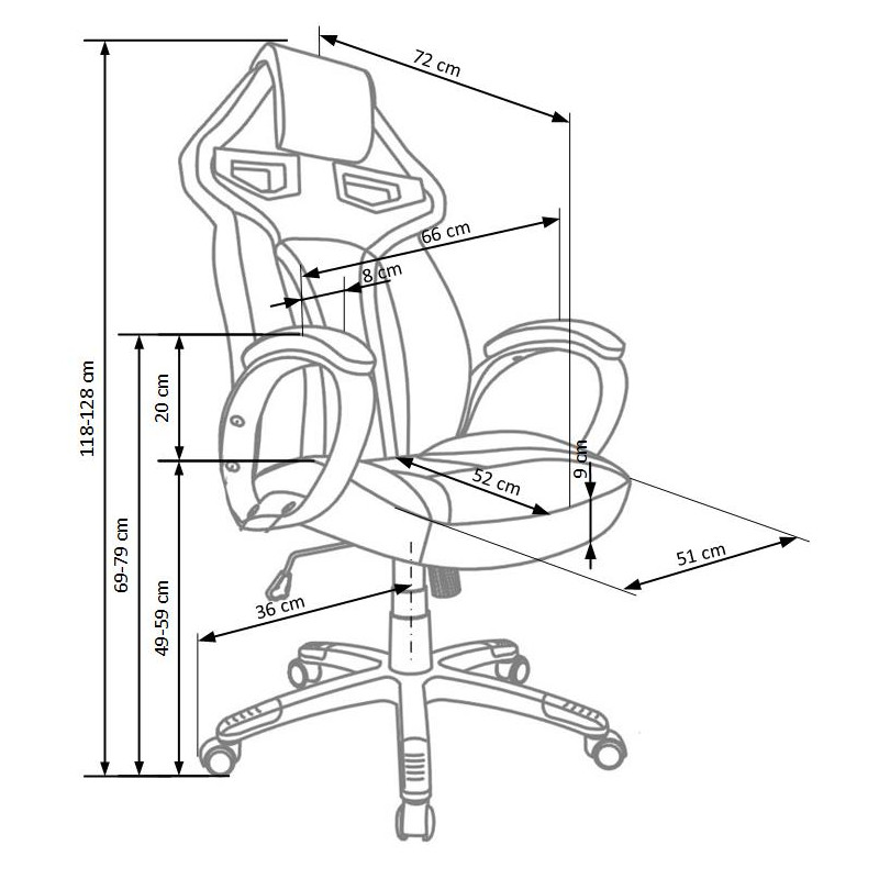HONOR fotel gabinetowy czarno-czerwony