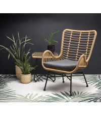 IKARO fotel czarny / naturalny / popielaty (1p4szt)