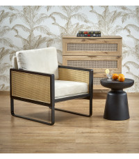 ILARIO fotel wypoczynkowy, czarny / naturalny (1p1szt)