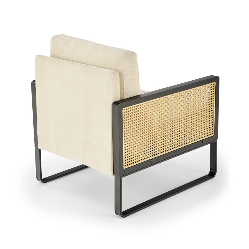 ILARIO fotel wypoczynkowy, czarny / naturalny (1p1szt)