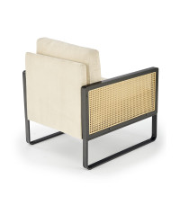 ILARIO fotel wypoczynkowy, czarny / naturalny (1p1szt)