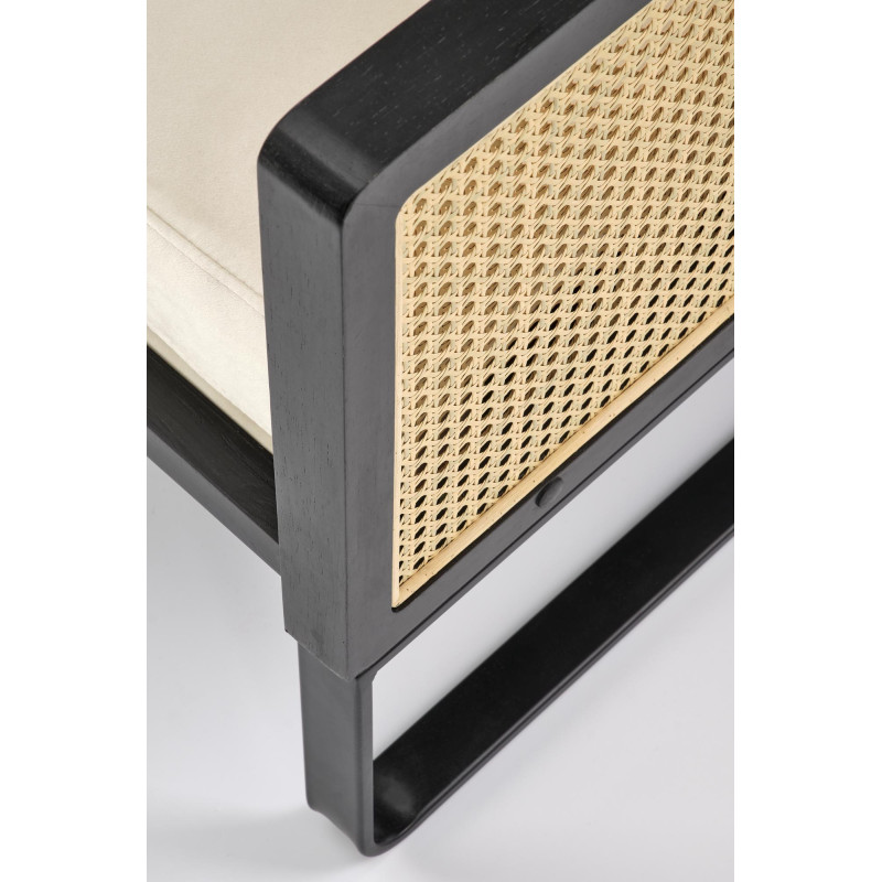 ILARIO fotel wypoczynkowy, czarny / naturalny (1p1szt)