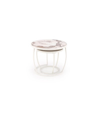 INES zestaw 2 ław, beżowy marmur / biały (1p1set)