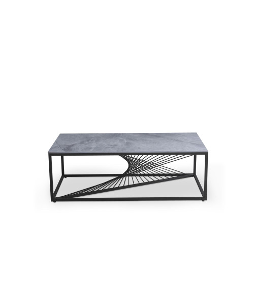 INFINITY 2  ława, popielaty marmur / czarny (2p1szt)