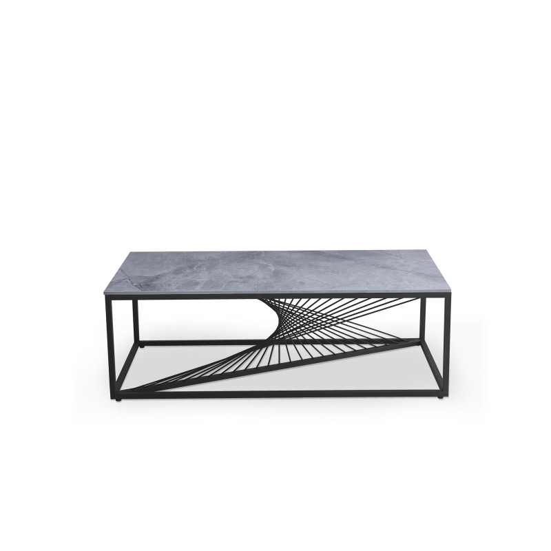 INFINITY 2  ława, popielaty marmur / czarny (2p1szt)