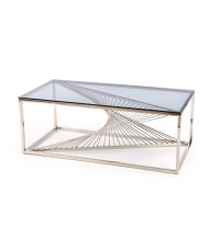 INFINITY ława, stelaż - srebrny, szkło - dymiony (1p1szt)