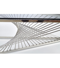 INFINITY ława, stelaż - srebrny, szkło - dymiony (1p1szt)