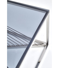 INFINITY ława, stelaż - srebrny, szkło - dymiony (1p1szt)