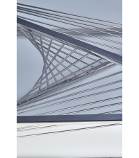 INFINITY ława, stelaż - srebrny, szkło - dymiony (1p1szt)