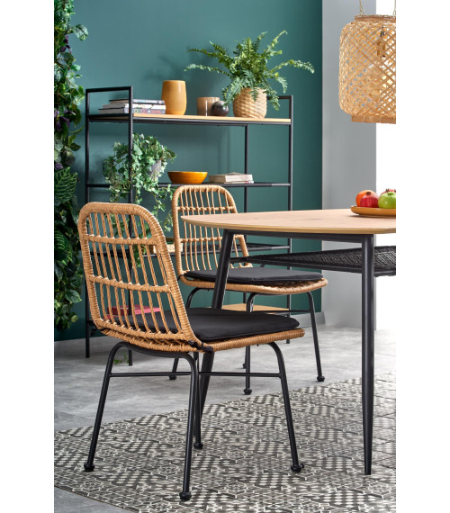 JACKSON stół, blat - dąb złoty, noga - czarny (2p1szt)