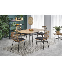 JACKSON stół, blat - dąb złoty, noga - czarny (2p1szt)