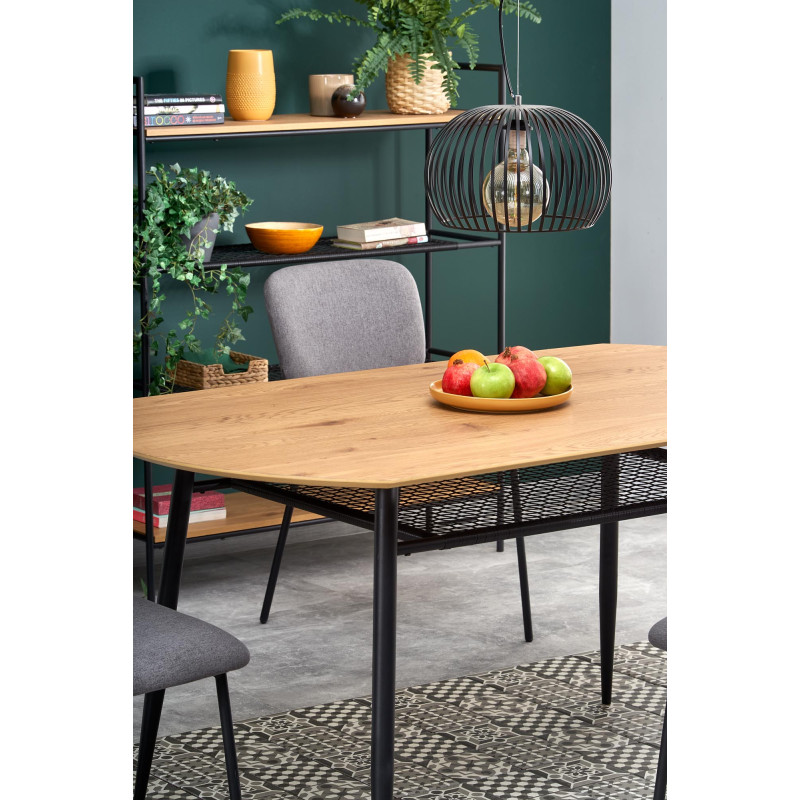 JACKSON stół, blat - dąb złoty, noga - czarny (2p1szt)