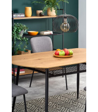 JACKSON stół, blat - dąb złoty, noga - czarny (2p1szt)