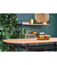 JACKSON stół, blat - dąb złoty, noga - czarny (2p1szt)