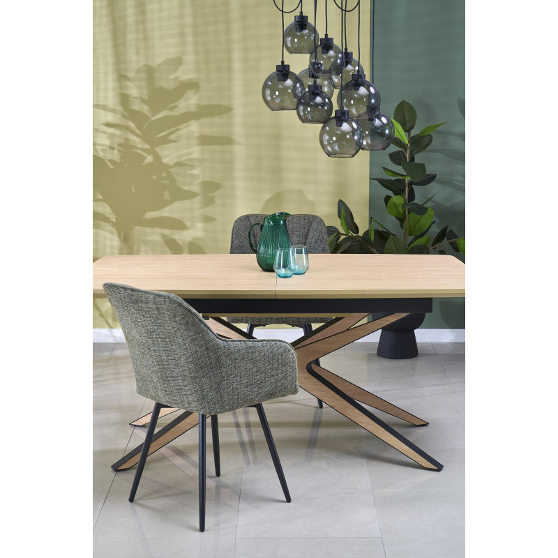 JAMES stół rozkładany, naturalny / czarny (2p1szt)