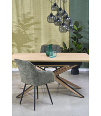 JAMES stół rozkładany, naturalny / czarny (2p1szt)